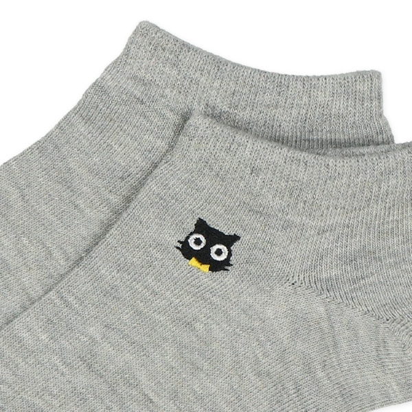 3足組レディースローカットソックス（刺繍ねこ）