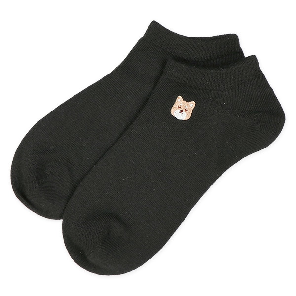 3足組レディースローカットソックス（刺繍柴犬）