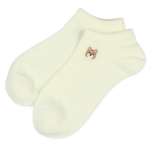 3足組レディースローカットソックス（刺繍柴犬）
