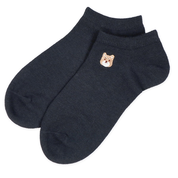 3足組レディースローカットソックス（刺繍柴犬）