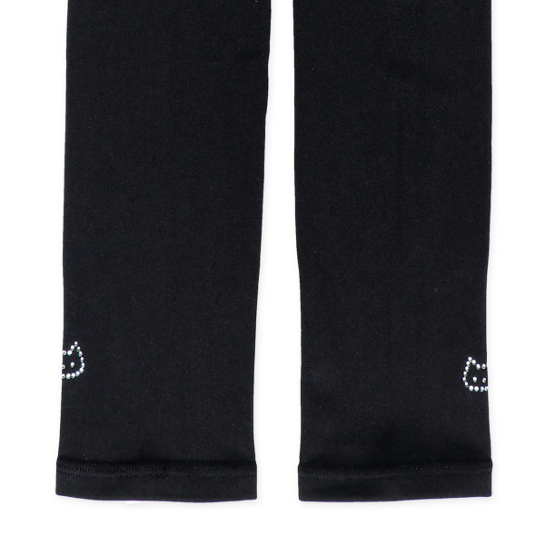 あったか裏起毛スクール10分丈スパッツ（160デニール）（ラインストーン・ねこ）