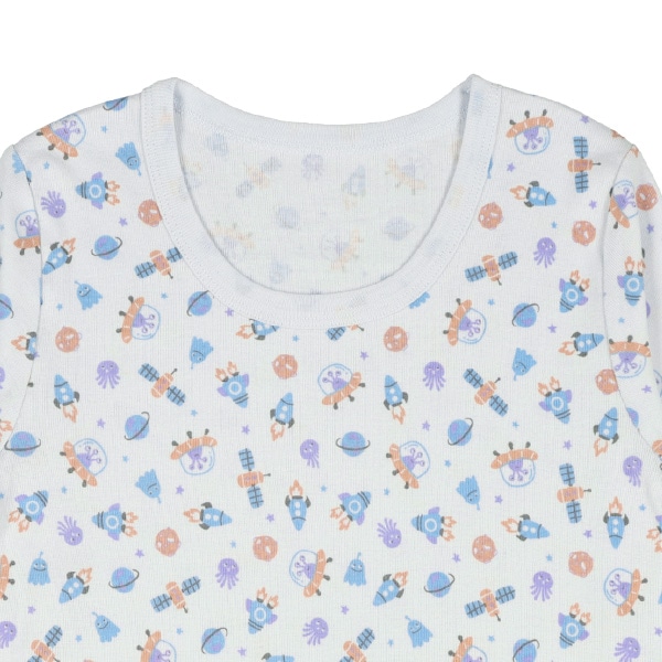 3枚組長袖シャツ肌着（宇宙船・星）