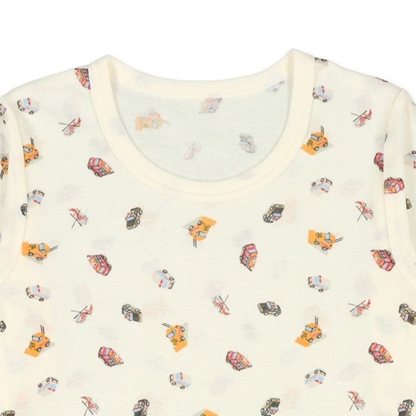 3枚組長袖シャツ肌着（カクカクくるま）