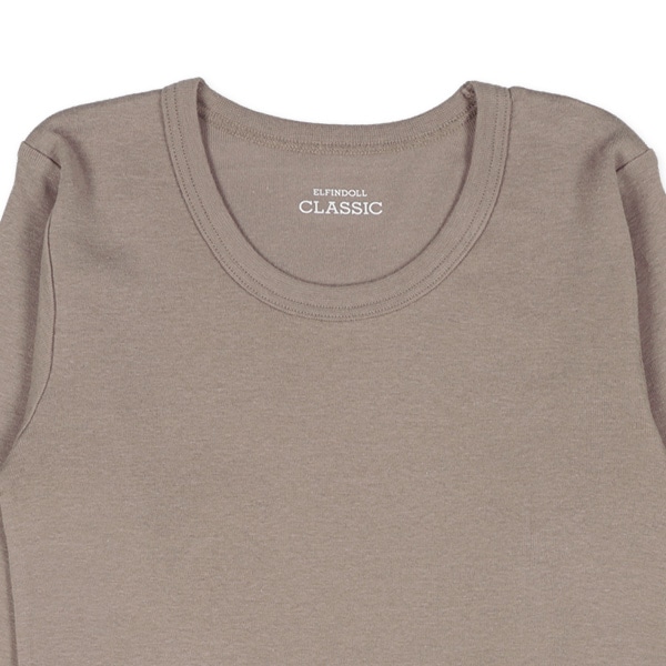 4枚組長袖シャツ肌着（ブルー系・モカ無地）