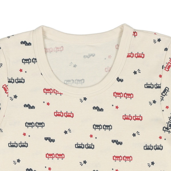 3枚組半袖シャツ肌着（恐竜・電車・ピスネーム）