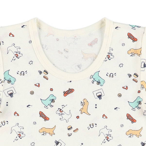 3枚組半袖シャツ肌着（遊ぶ恐竜）