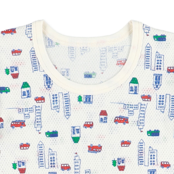 3枚組メッシュ半袖シャツ肌着（街並み）