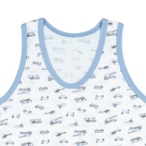 3枚組メッシュランニング肌着（くるま総柄・ピスネーム）