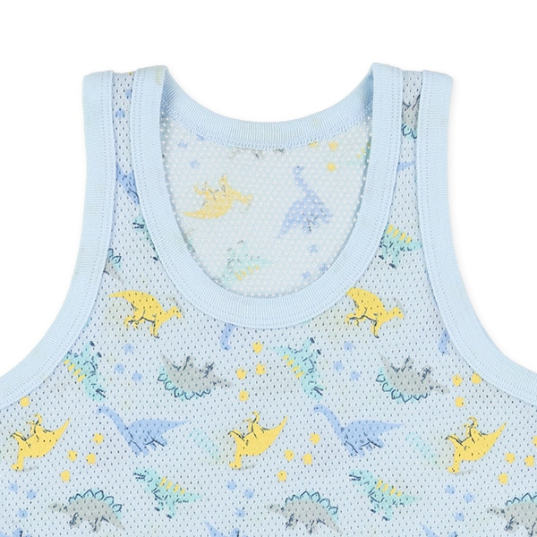 3枚組メッシュランニング肌着（カラフル恐竜・ピスネーム）