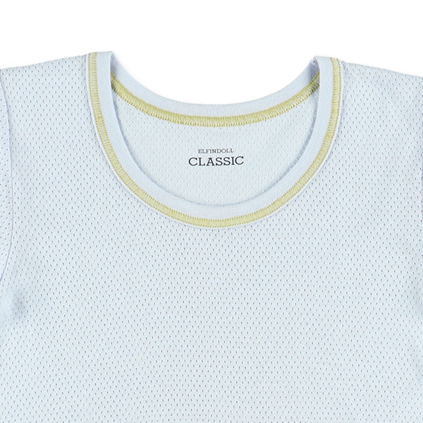 4枚組メッシュ半袖シャツ肌着（ブルー系無地）