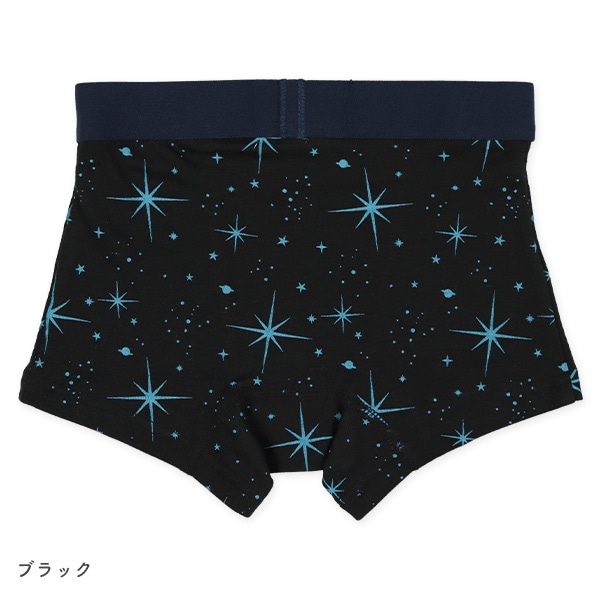 4枚組前とじボクサーブリーフ（ロゴ・宇宙・星）