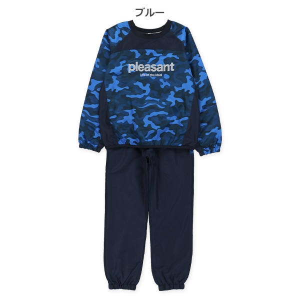 裏トリコット起毛迷彩ピステトップス&パンツセット