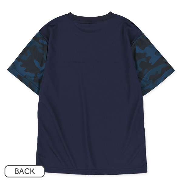 胸切り替え迷彩柄半袖Tシャツ＆ハーフパンツセット