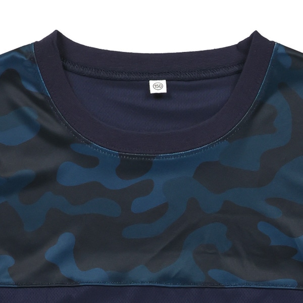 胸切り替え迷彩柄半袖Tシャツ＆ハーフパンツセット
