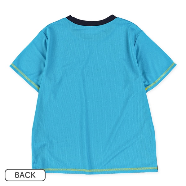 メッシュ胸ロゴエンブレム半袖Tシャツ＆ハーフパンツセット
