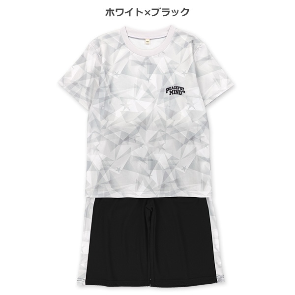 総柄ブリスター半袖Tシャツ&ハーフパンツセット