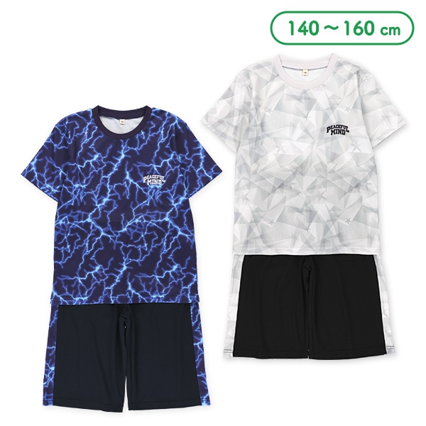 総柄ブリスター半袖Tシャツ&ハーフパンツセット