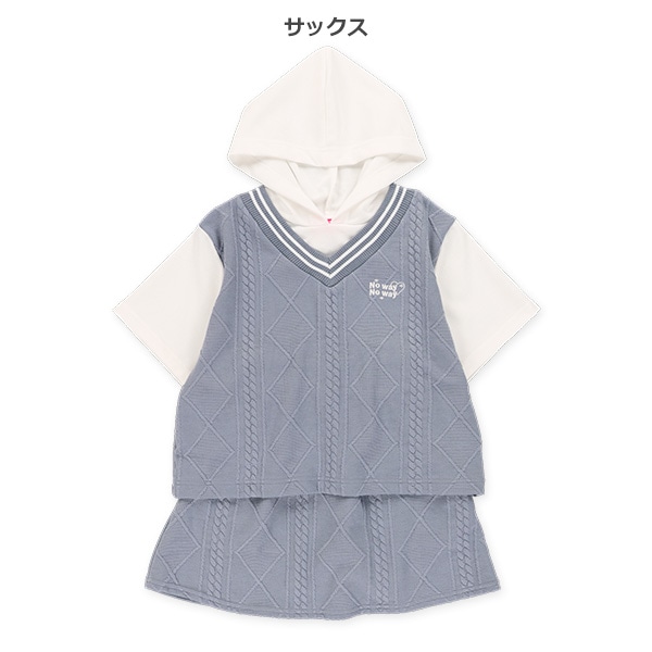 ふくれジャガード半袖Tシャツ＆パンツセット