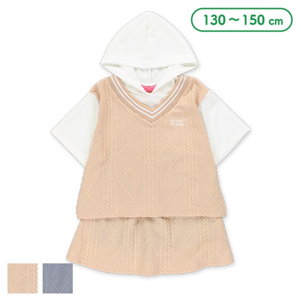ふくれジャガード半袖Tシャツ＆パンツセット