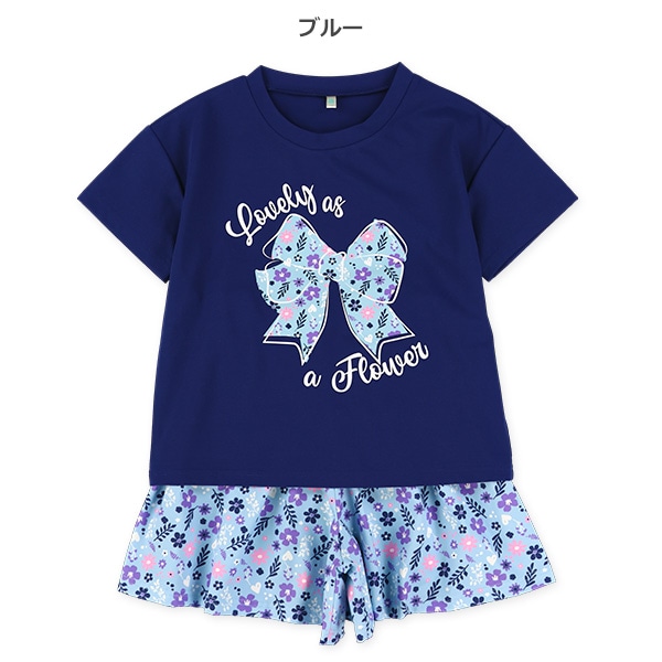 モチーフプリント半袖Tシャツ＆ボトムスセット