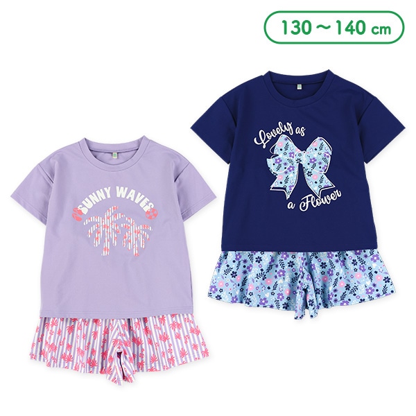 モチーフプリント半袖Tシャツ＆ボトムスセット