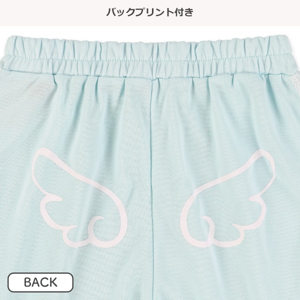裏毛エンジェル柄ハーフジップトップス&パンツセット