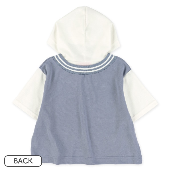 ふくれジャガードレイヤード風半袖パーカー＆スカートセット