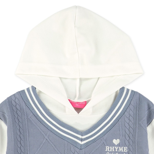 ふくれジャガードレイヤード風半袖パーカー＆スカートセット