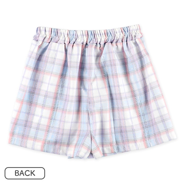 メッシュレイヤード風半袖Tシャツ&キュロットパンツセット