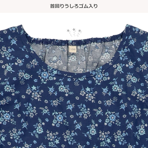花総柄ティアードノースリーブワンピース