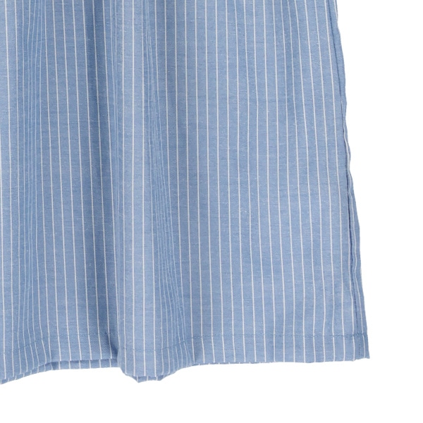 ダンガリーストライプ袖フリルワンピース