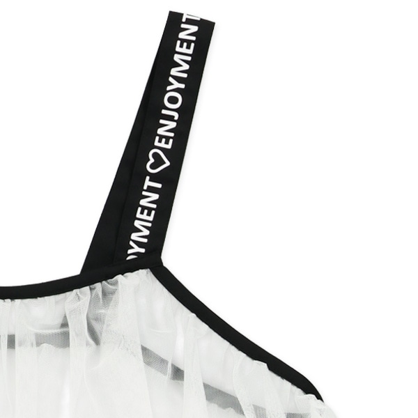 肩ひもロゴチュールワンピース&無地半袖ワンピースセット