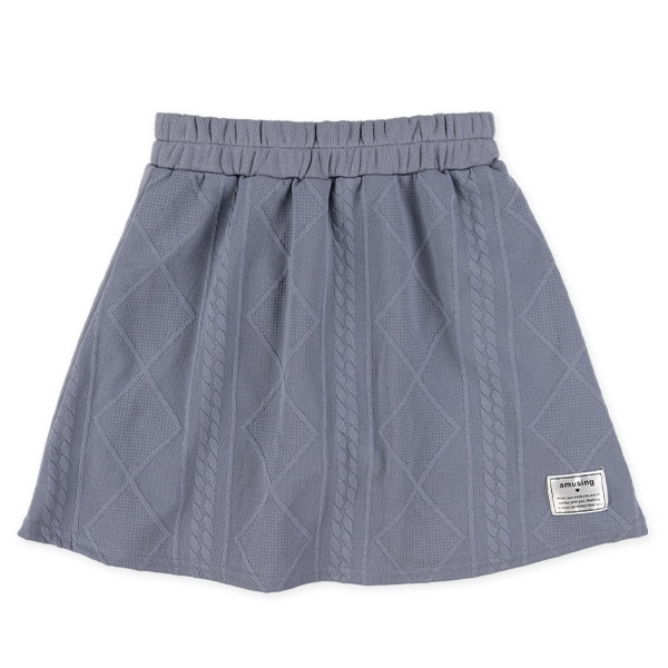 裏起毛ふくれジャガードレイヤード風フード付きトップス＆スカート