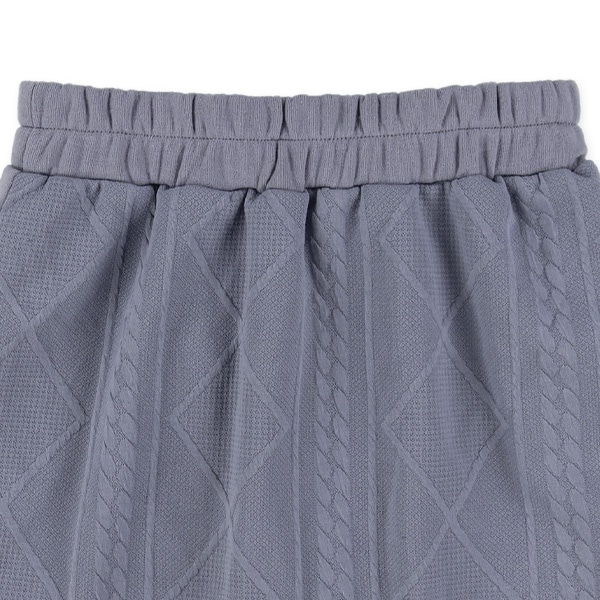 裏起毛ふくれジャガードレイヤード風フード付きトップス＆スカート