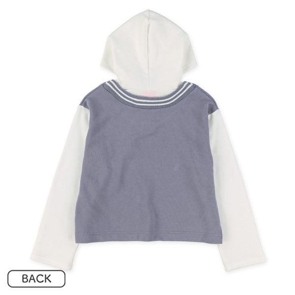 裏起毛ふくれジャガードレイヤード風フード付きトップス＆スカート