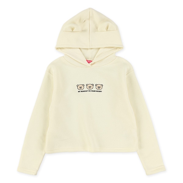 裏起毛くま耳フード付きトップス&ハーフパンツセット