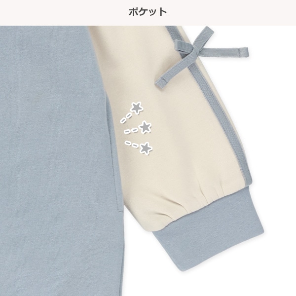 裏起毛袖リボン長袖ワンピース