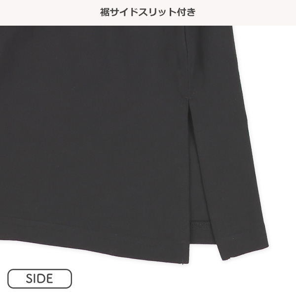 無地胸ポケット付き半袖ワンピース