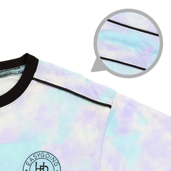 肩ライン切り替え半袖ワンピース