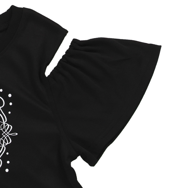 胸ロゴチュールドッキング肩開きワンピース