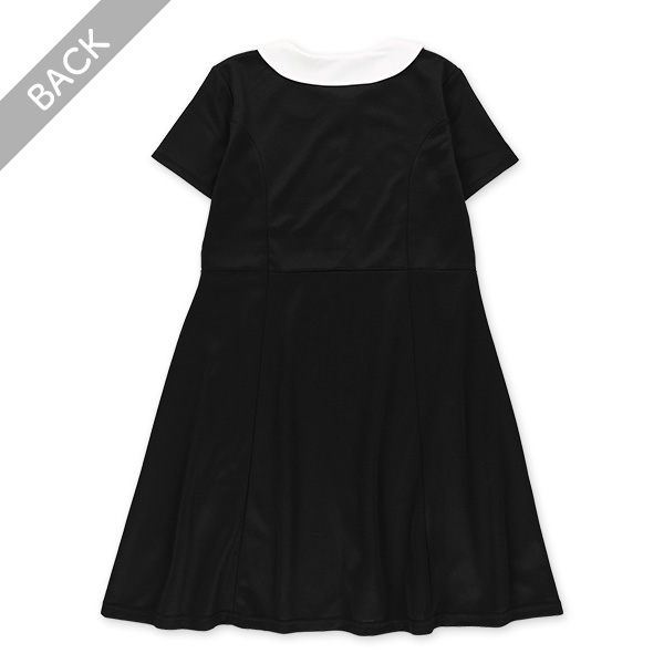 ポンチ襟付きフォーマル半袖ワンピース