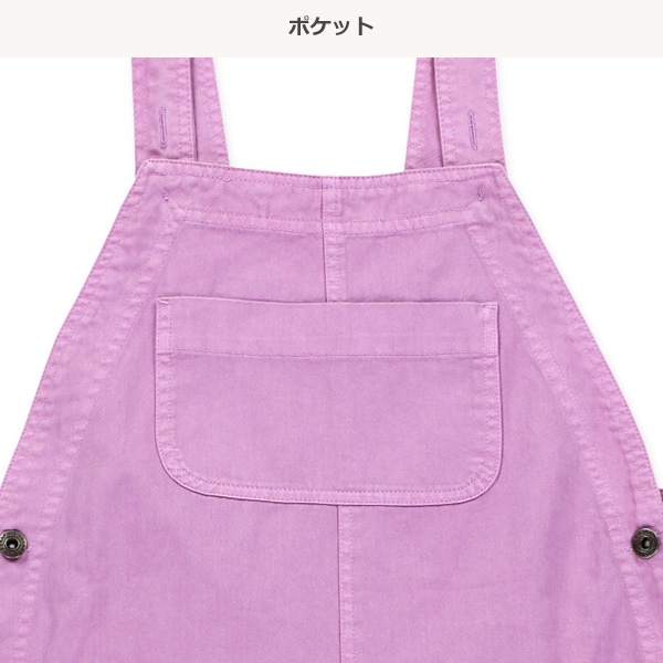 カラーデニムサロペット&長袖Tシャツセット