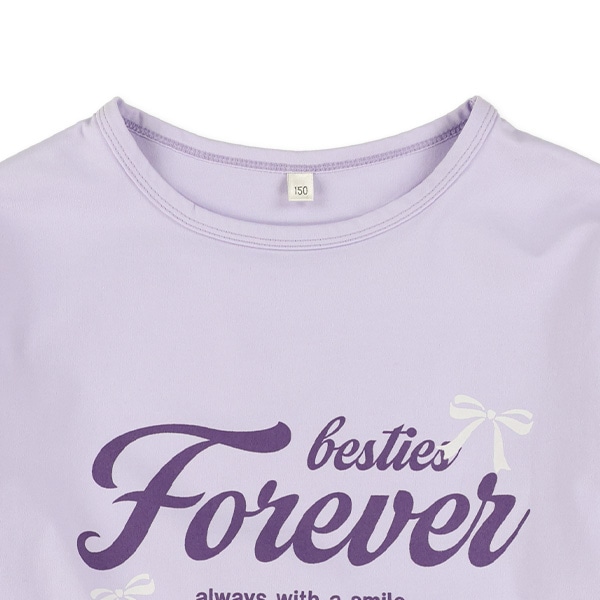 エステル袖裾ライン5分袖Ｔシャツ＆パンツセット