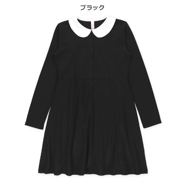 襟付きフォーマル長袖ワンピース