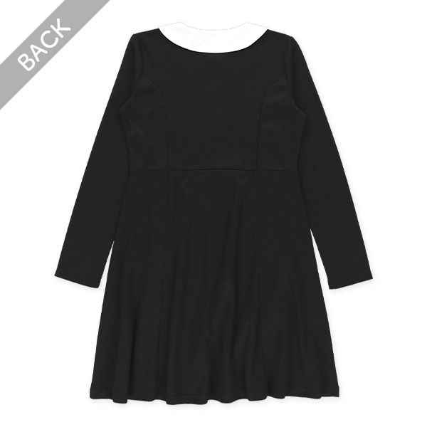 襟付きフォーマル長袖ワンピース