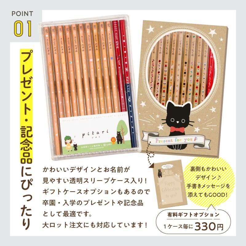 名入れ鉛筆ピタリ＜モクメ＞（ギフト込み価格）