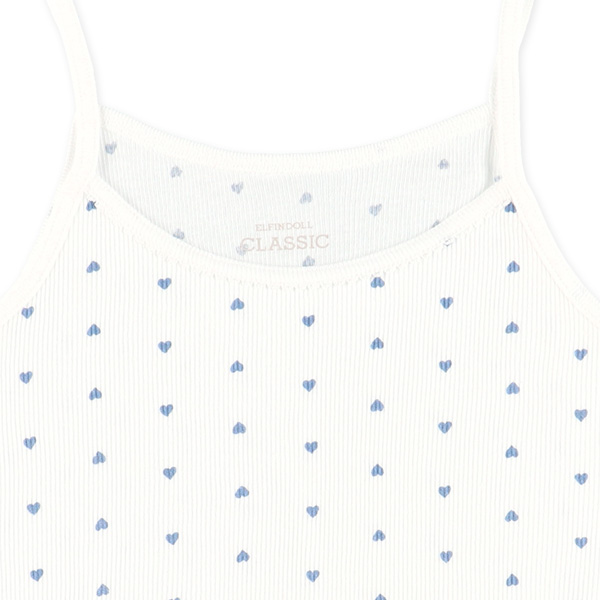 2枚組胸二重キャミソール肌着（ブルーハート・ピスネーム）