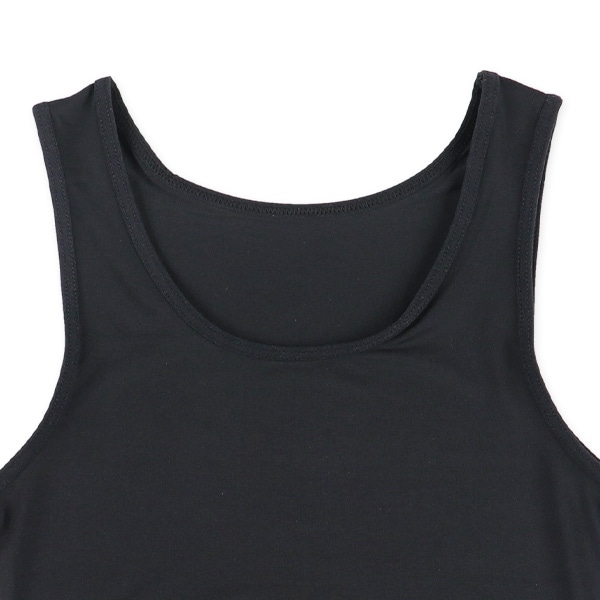 幅広ストラップタンクトップ肌着（ブラック/パープル）