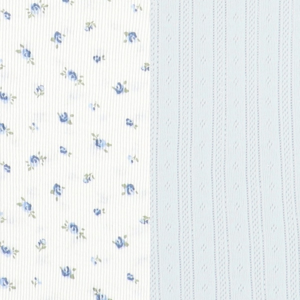 2枚組胸二重半袖シャツ肌着（小花・ピスネーム）