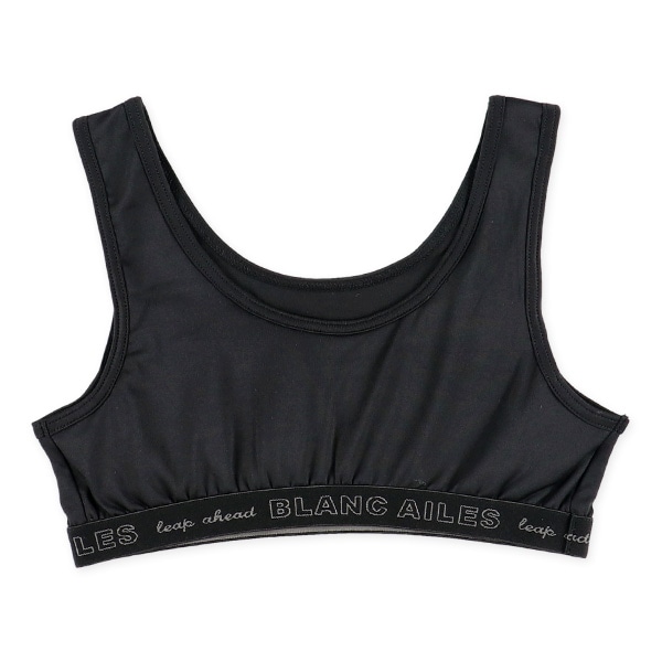 胸当て付きハーフトップ＆ショーツセット（ブラック）